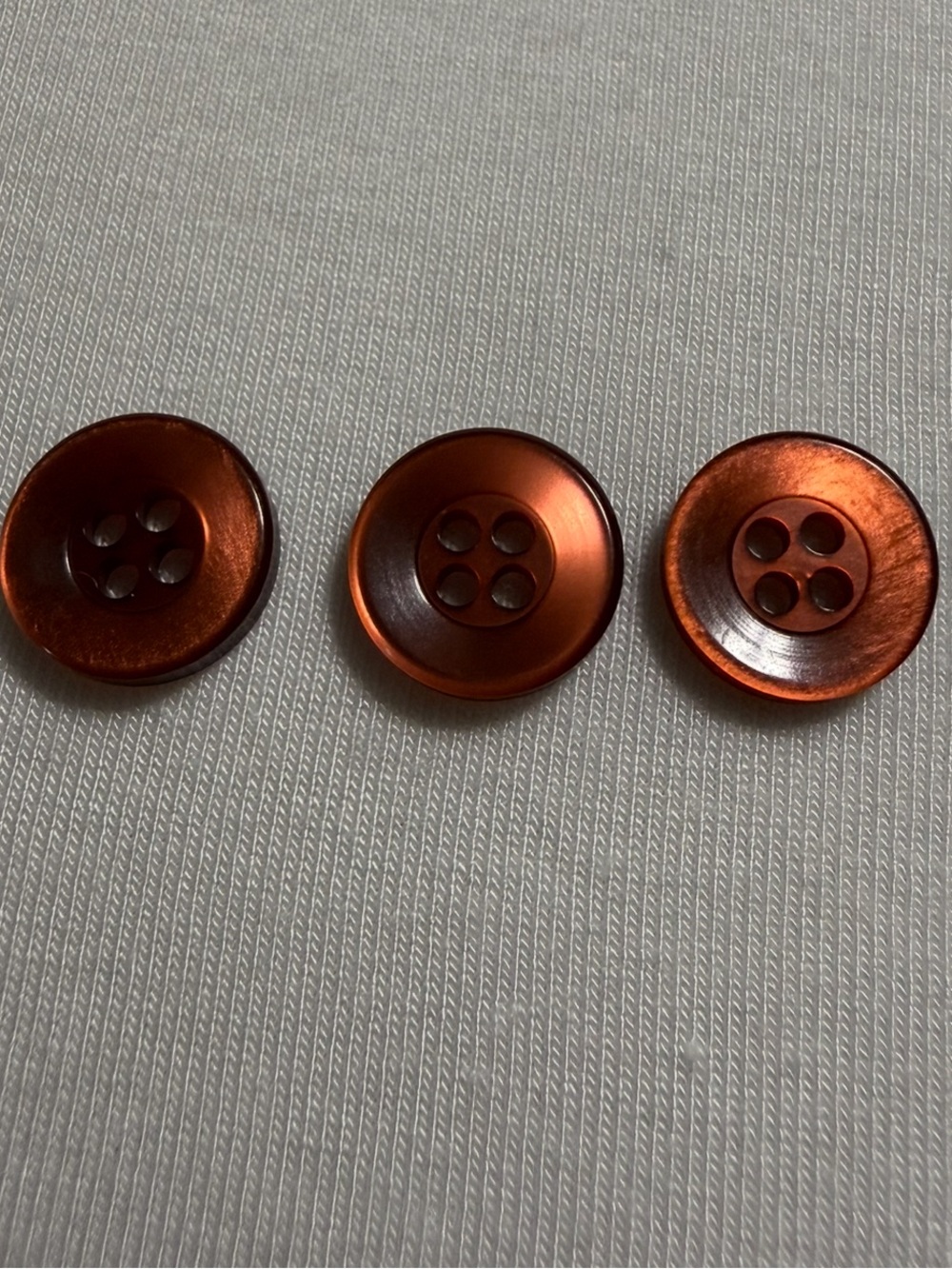 EUVC 1/2 Inch Plastic Glossy Dark Red Orange 4-Hole Sewing Buttons - Pack of 3
